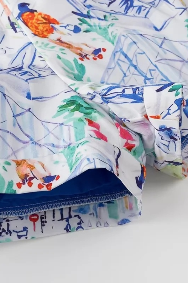 Trina® | Set van katoenen shorts met graffitiprint
