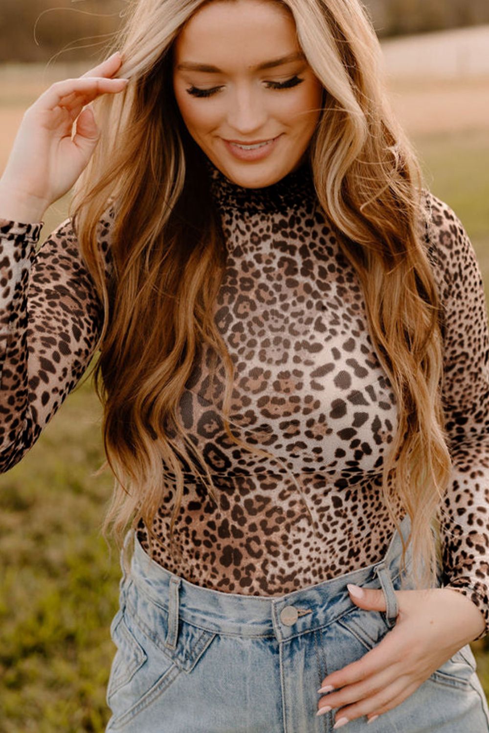 Valentina® | Body met lange mouwen en luipaardprint