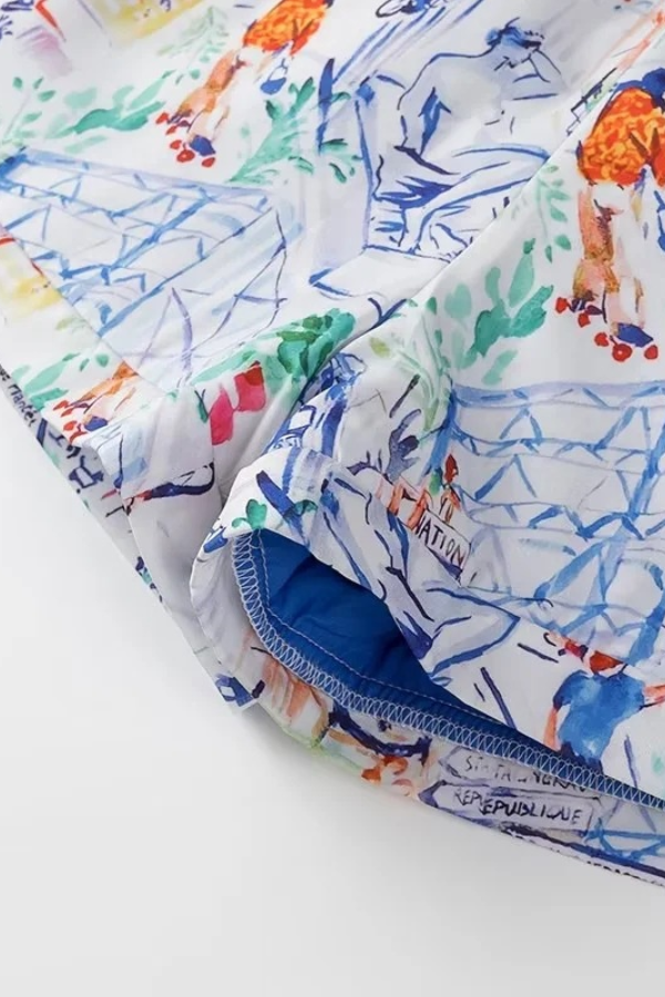 Trina® | Set van katoenen shorts met graffitiprint