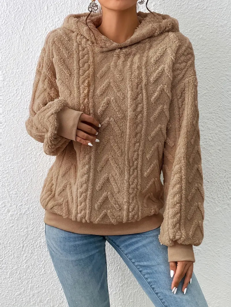 Teresa® | Getextureerde fleecehoodie