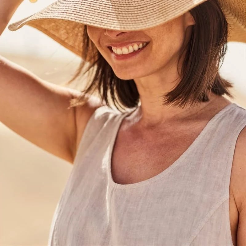 Teresa® | Mouwloze jurk met zakken van katoen en voor dames