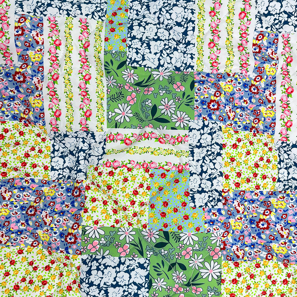 Teresa® | Groen gewatteerde damesjas met vintage bloemenprint