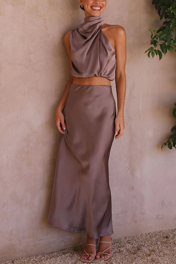 Yasmin® | Volledige satijnen top en rok