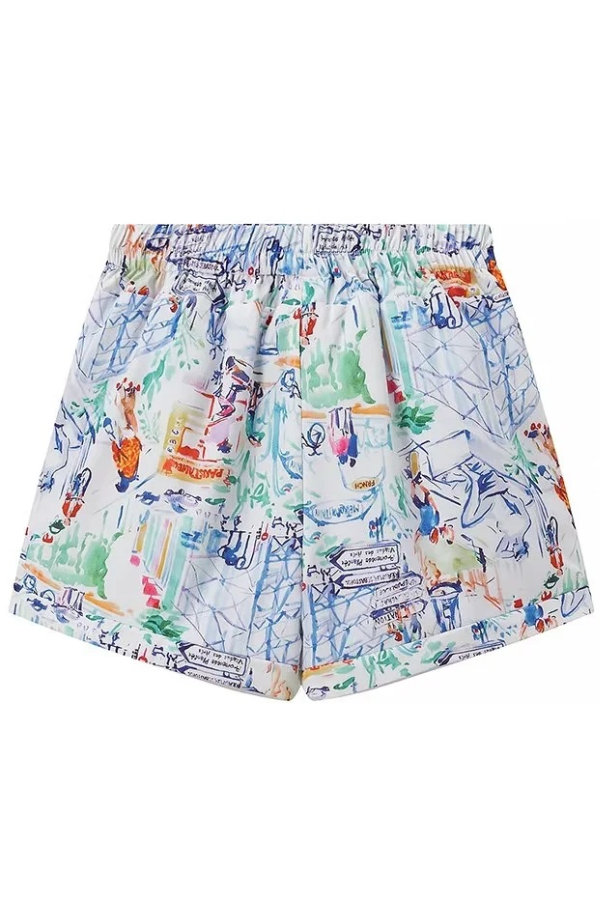 Trina® | Set van katoenen shorts met graffitiprint