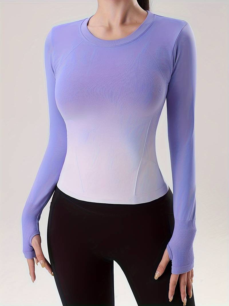 Yasmina® | Sportshirt met lange mouwen en gradiëntmotief