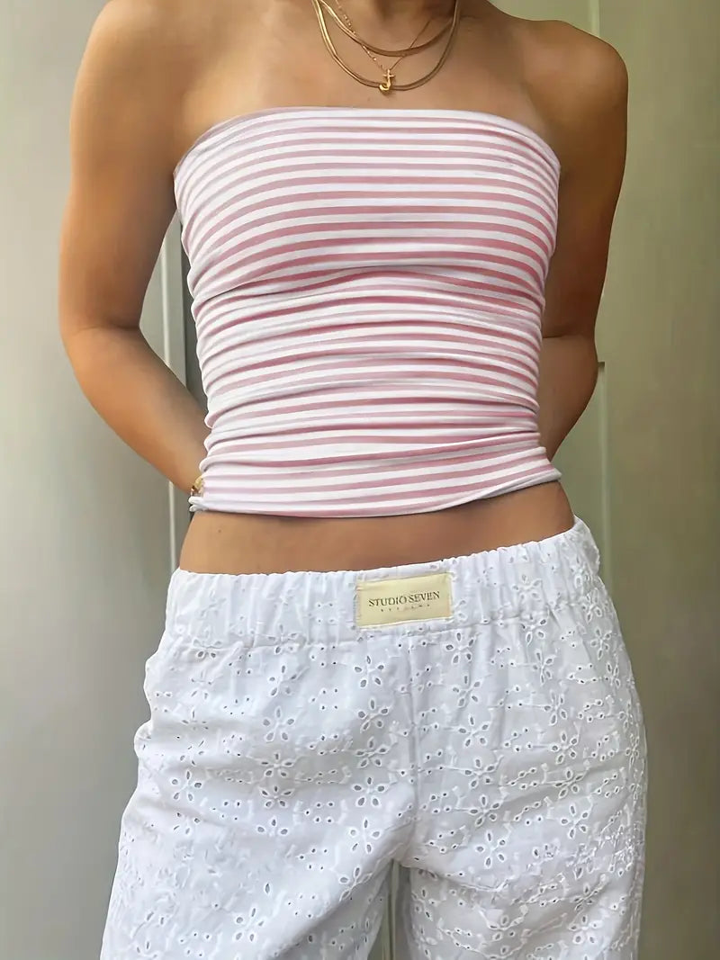 Zoe® | Gestreepte tubetop