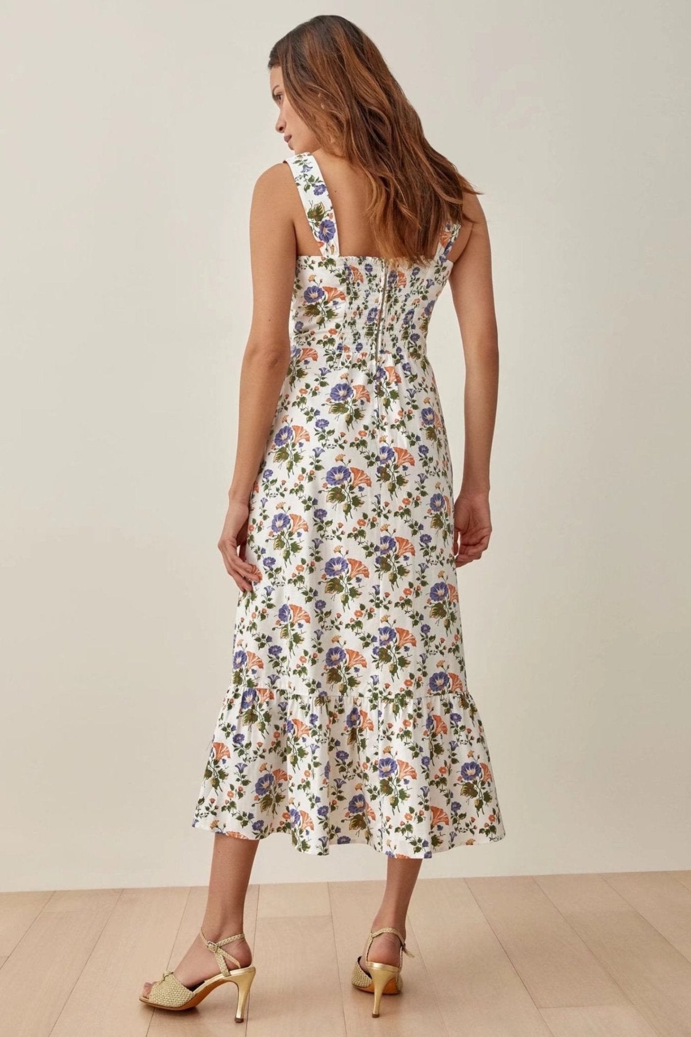 Zuleyka® | Toelopende midi-jurk met print en bandjes