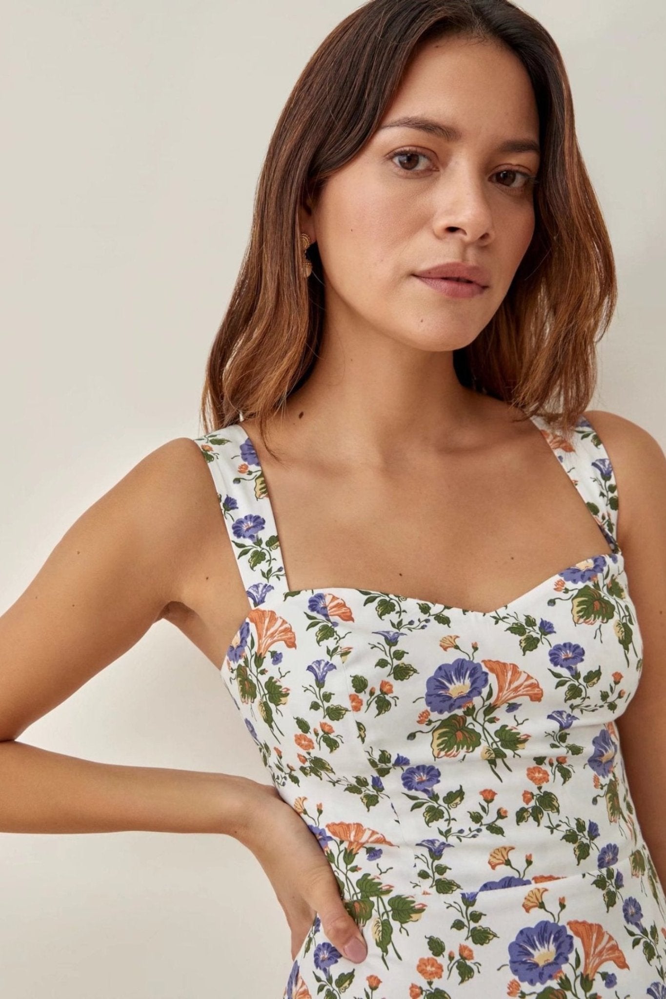 Zuleyka® | Toelopende midi-jurk met print en bandjes