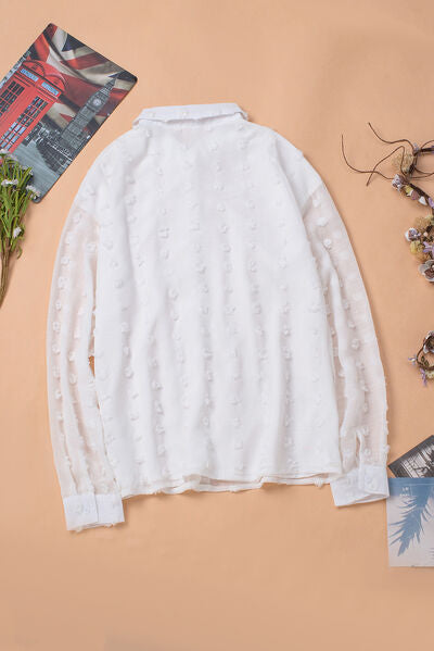 Zoe® | Shirt met lange mouwen en Zwitserse stippenkraag