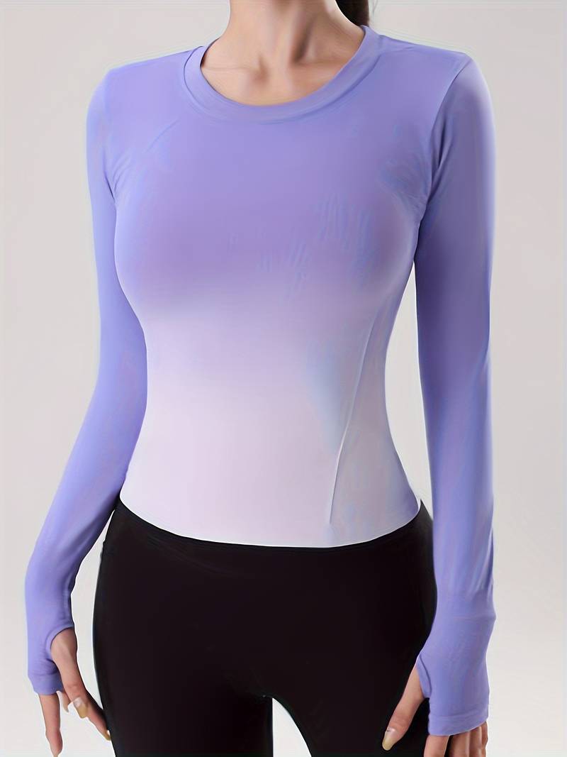 Yasmina® | Sportshirt met lange mouwen en gradiëntmotief