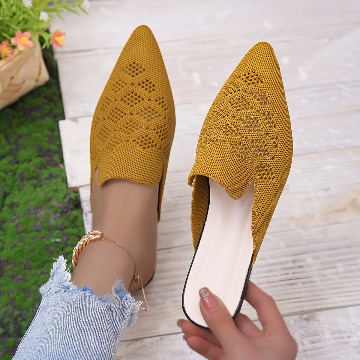 Thalia® | Gebreide platte muiltjes voor dames