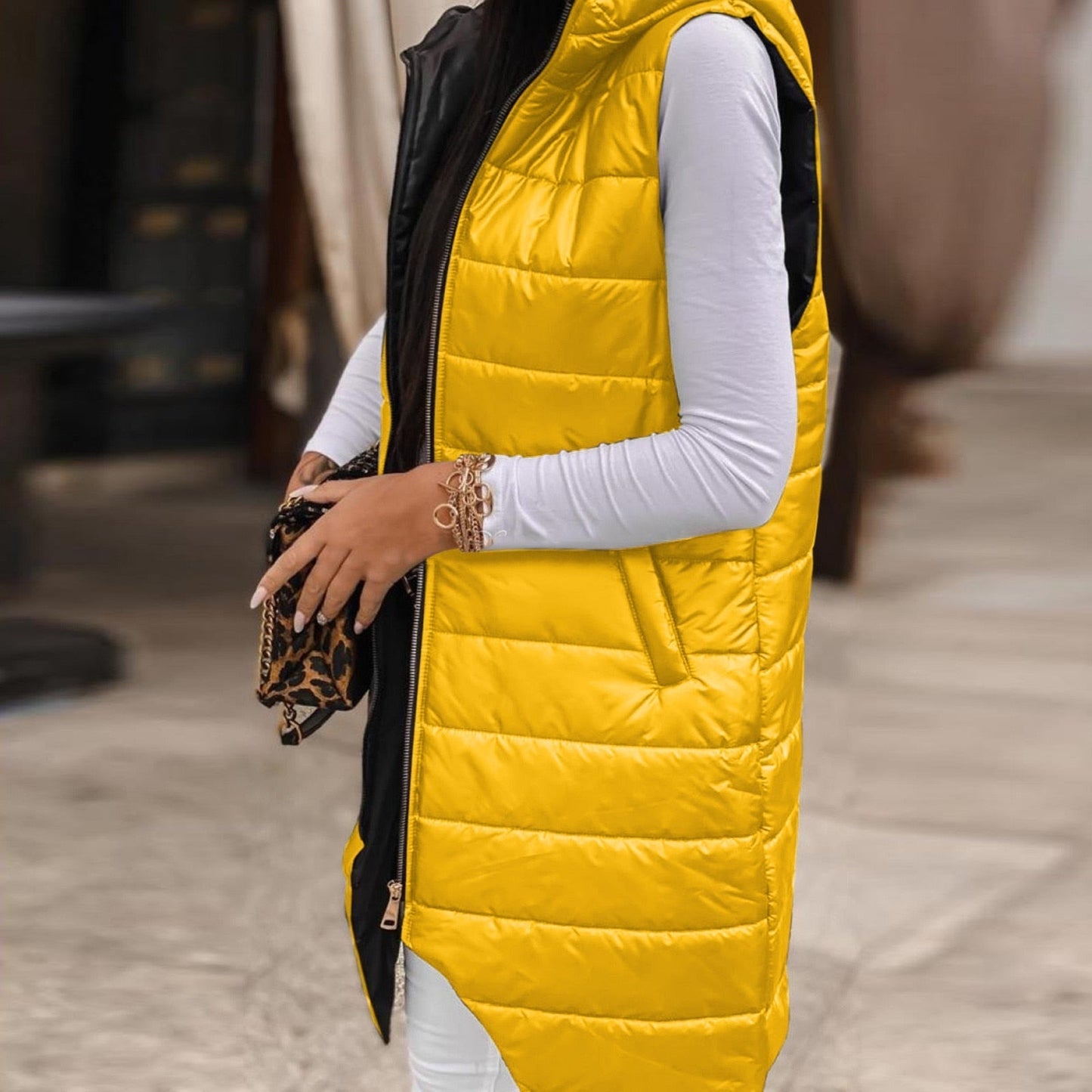 Ula® | Casual gewatteerd vest met capuchon