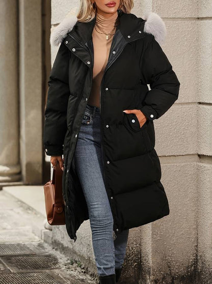 Zuleyka® | Lange puffer winterjas met bontkraag