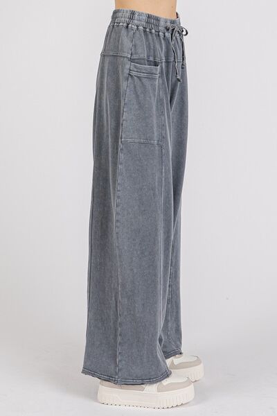 Yasmina® | Wijde broek met elastische tailleband en tonvormige pijpen