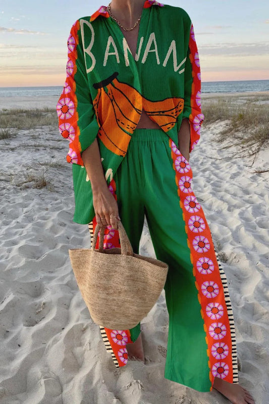 Treva® | Tweedelige set met een leuke bananenprint