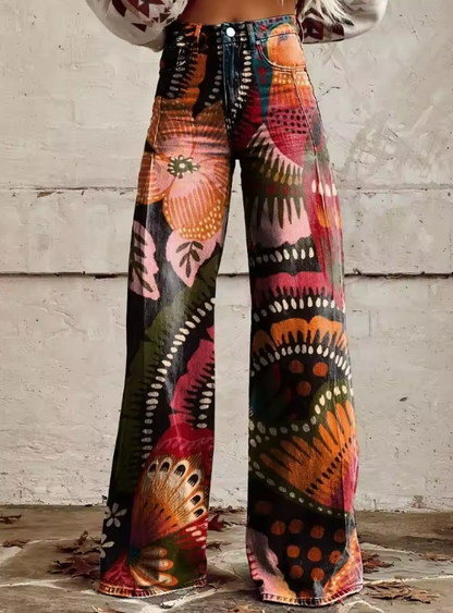 Zoe® | Wijde uitlopende broek met print