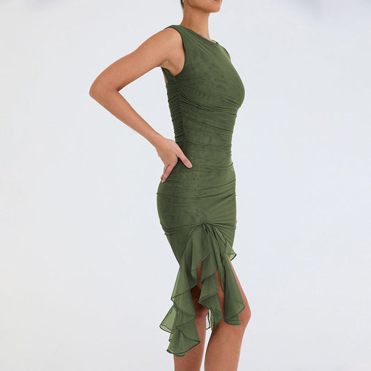 Yazmin® | Korte asymmetrische jurk met ruches