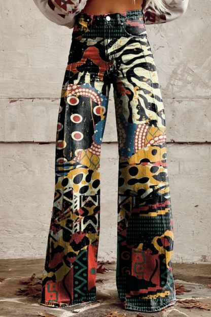 Zoe® | Wijde uitlopende broek met print
