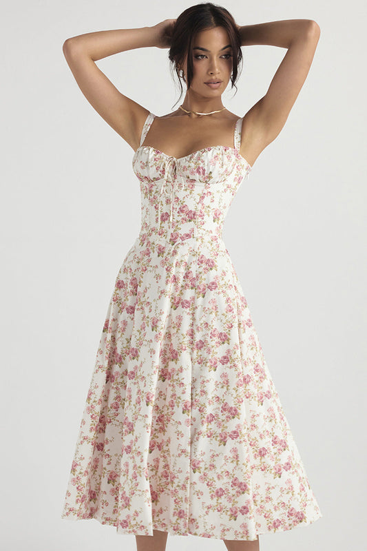 Yasmin® | Vintage bloemenjurk, strak in de taille