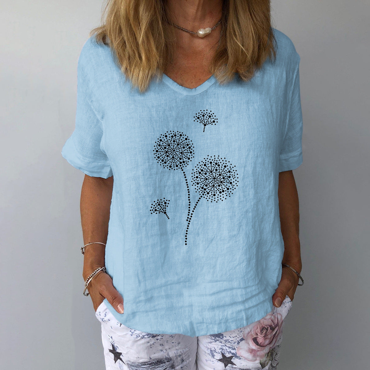 Zoe® | Losse zomerblouse gemaakt van katoen en linnen