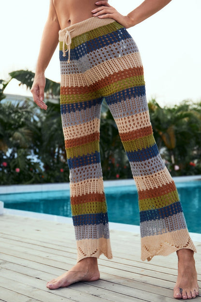 Yasmin® | Casual holle contrasterende patchwork broek met hoge taille
