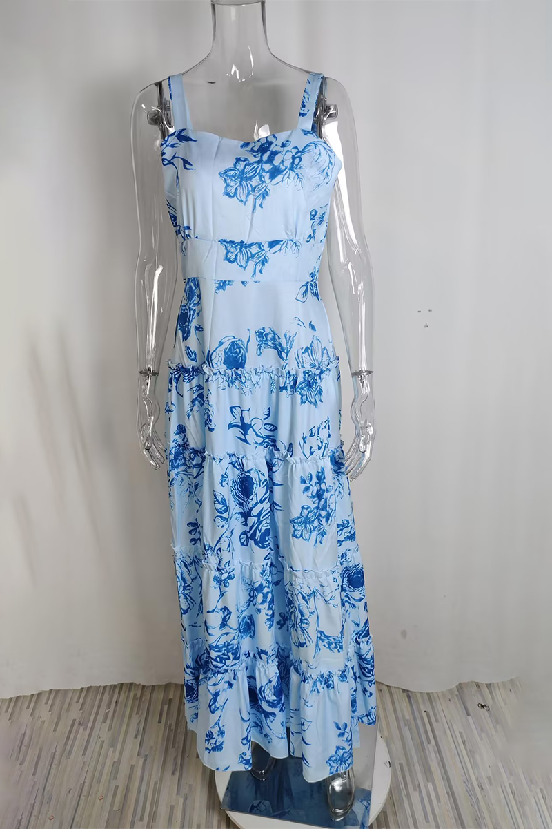Yasmina® | Casual sling-jurken met vierkante hals en bloemenprint voor vakantie (3 kleuren)