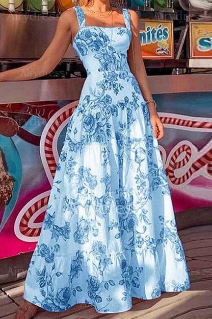 Yasmina® | Casual sling-jurken met vierkante hals en bloemenprint voor vakantie (3 kleuren)