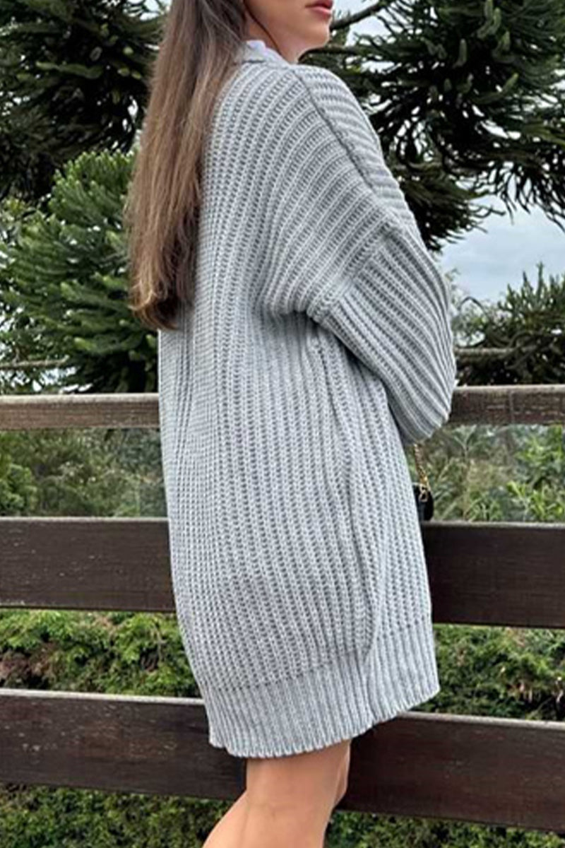 Ursina® | Casual vesten met effen geweven patroon en kraag voor dagelijks gebruik