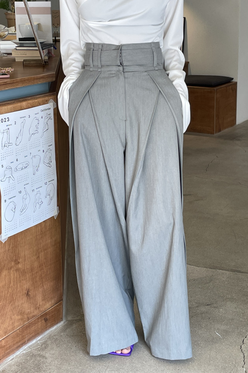 Virginia® | Casual losse broek met hoge taille en wijde pijpen