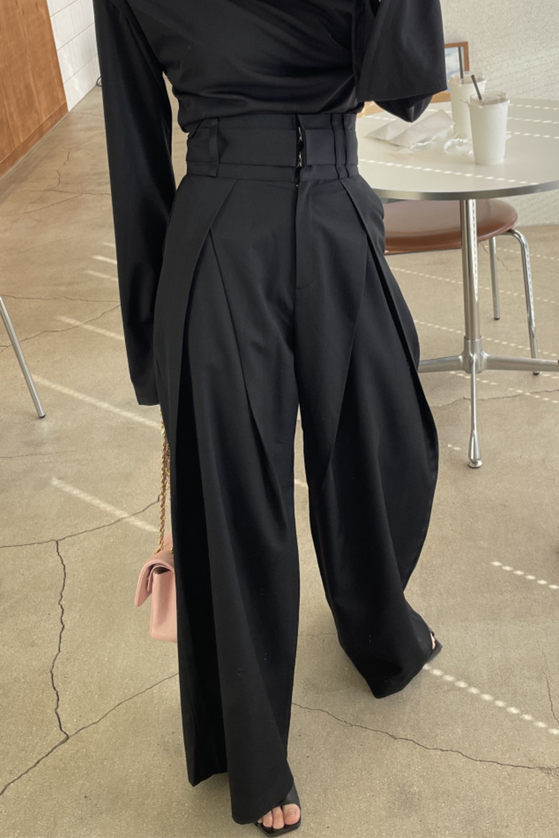 Virginia® | Casual losse broek met hoge taille en wijde pijpen