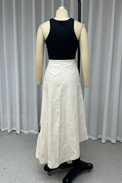 Teresa® | Casual straatzak, onregelmatige O-hals, mouwloos, tweedelig