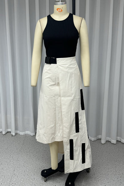 Teresa® | Casual straatzak, onregelmatige O-hals, mouwloos, tweedelig