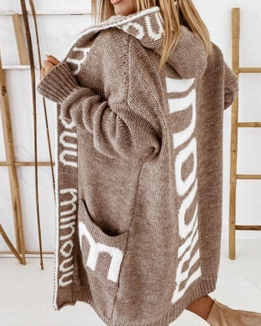 Ursula® | Losvallend lang vest met letterprint