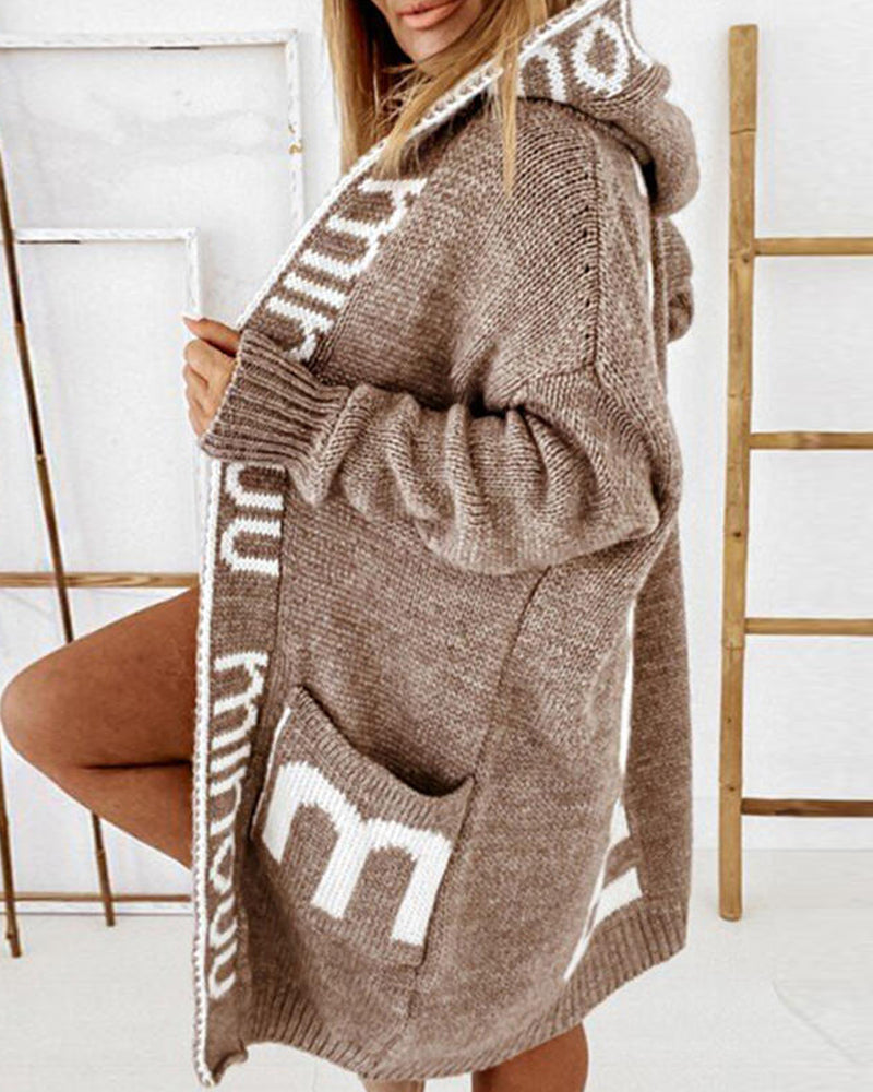 Ursula® | Losvallend lang vest met letterprint