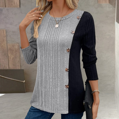 Ursula® | Top met lange mouwen en blokknopen