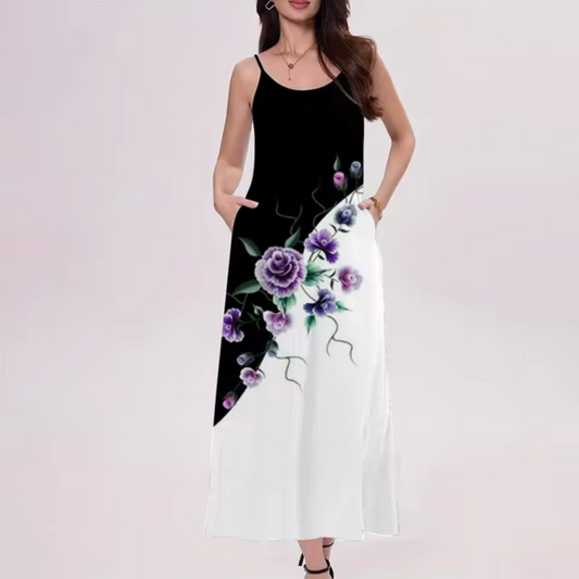 Teresa® | Lange jurk met kleurblokken