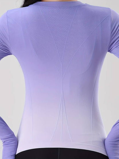 Yasmina® | Sportshirt met lange mouwen en gradiëntmotief