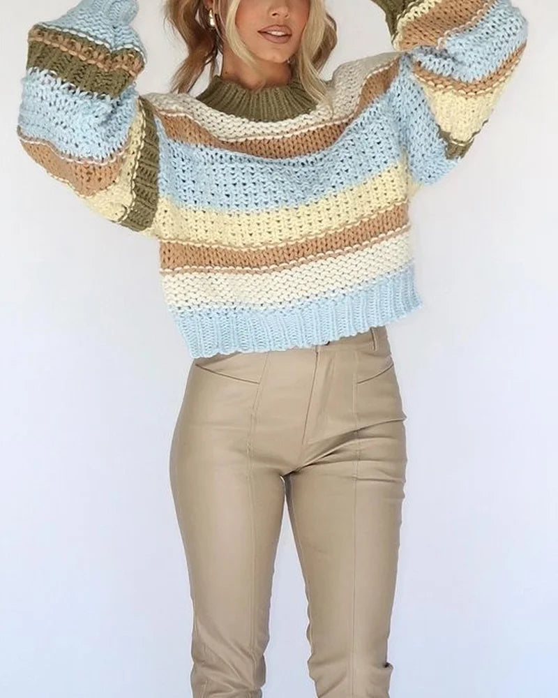 Ursina® | Casual gestreepte trui met ronde hals