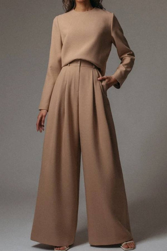Thea® | Modieuze casual losse tweedelige sets in effen kleuren
