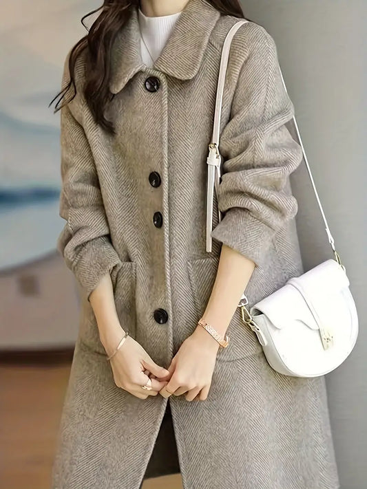 Thalassa® | Verfijnde oversized halflange wollen jas