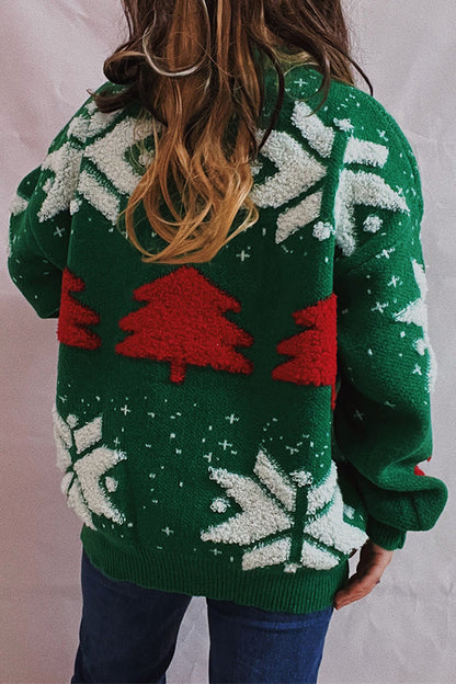 Zoraida® | Gebreide trui met ronde hals en lange mouwen met kerstpatroon