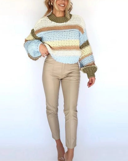 Ursina® | Casual gestreepte trui met ronde hals