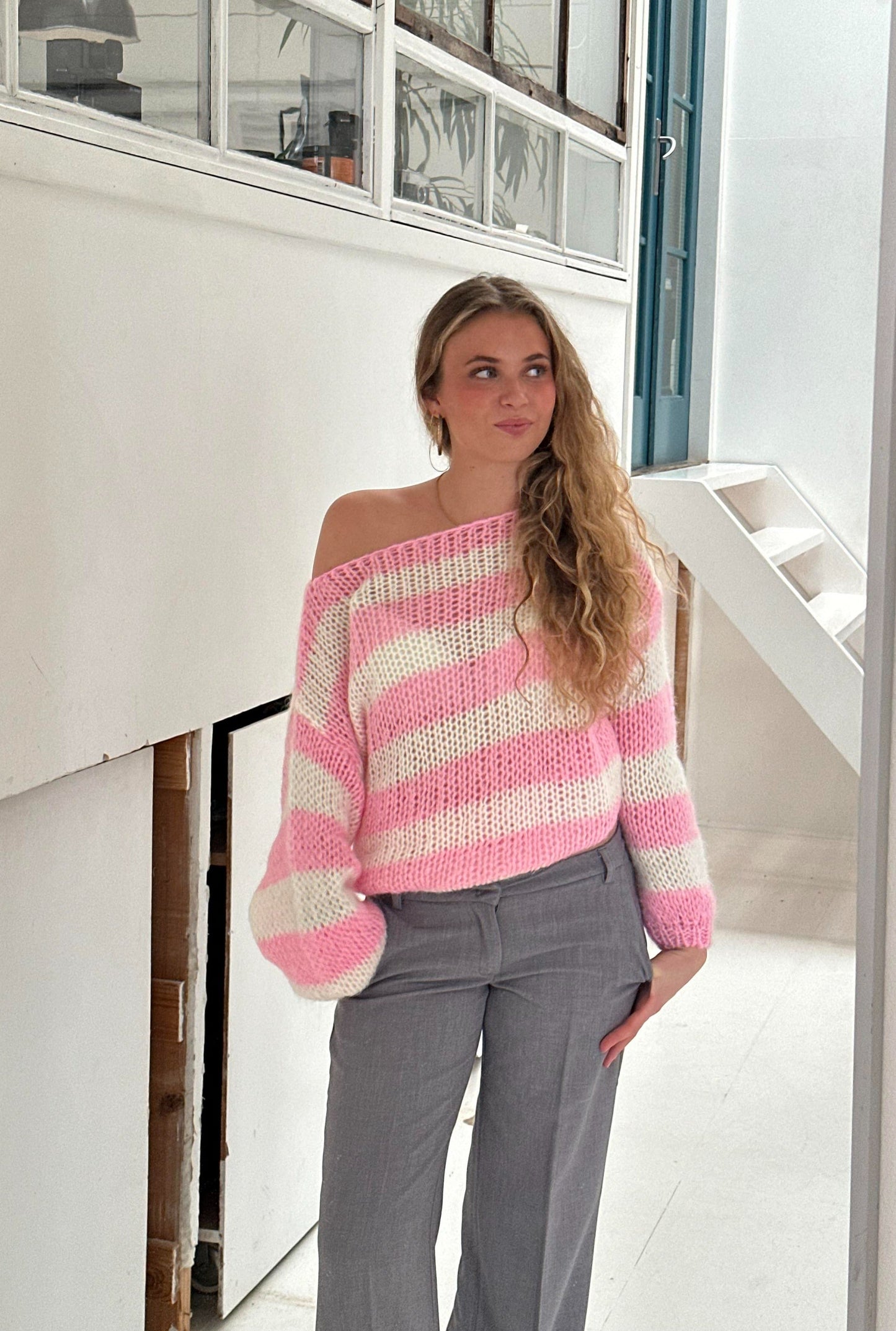 Zulema® | Gestreepte losse trui met boothals