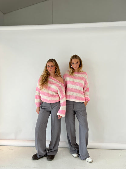 Zulema® | Gestreepte losse trui met boothals