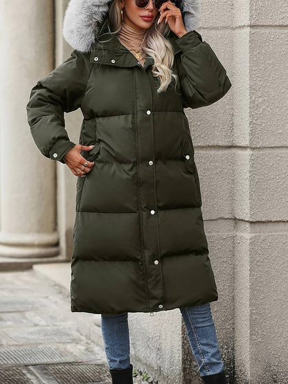 Zuleyka® | Lange puffer winterjas met bontkraag