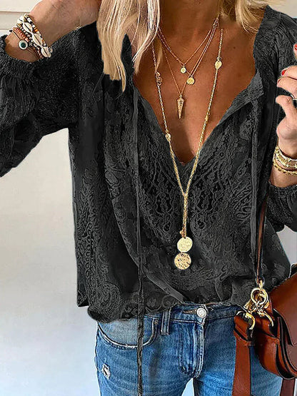 Trinidad® | Blouse met lange mouwen en kanten details