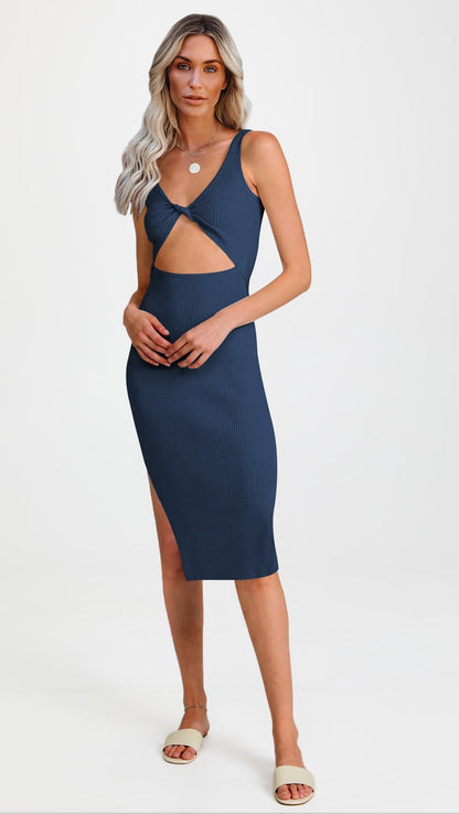 Thalia® | Dubbelzijdige, lichtgewicht mesh-jurk met split