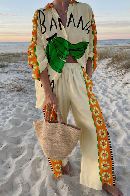Treva® | Tweedelige set met een leuke bananenprint