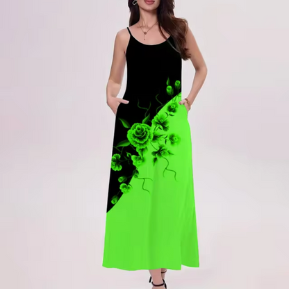 Teresa® | Lange jurk met kleurblokken