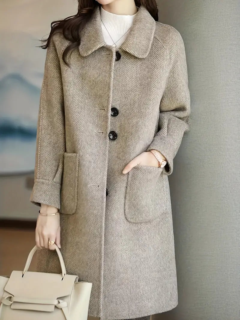 Thalassa® | Verfijnde oversized halflange wollen jas